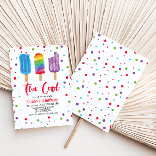 Invitación de cumpleaños número 2 de Rainbow Ice P