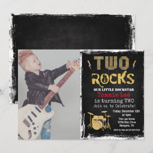 Invitación de cumpleaños número 2 de Rockstar Drum