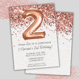 Invitación de cumpleaños número 2 de Rose Gold