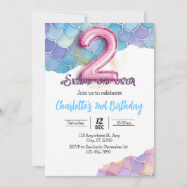 Invitación de cumpleaños número 2 de Sirena