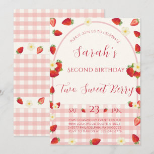 Invitación de cumpleaños número 2 de Two Sweet Ber