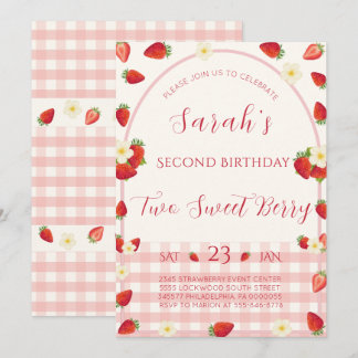Invitación de cumpleaños número 2 de Two Sweet Ber