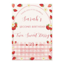 Invitación de cumpleaños número 2 de Two Sweet Ber