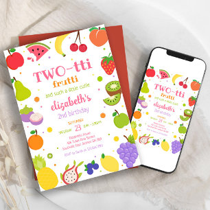 Invitación de cumpleaños número 2 de Two-tti Frutt