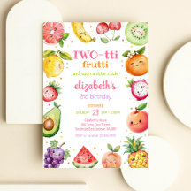 Invitación de cumpleaños número 2 de Two-tti Frutt