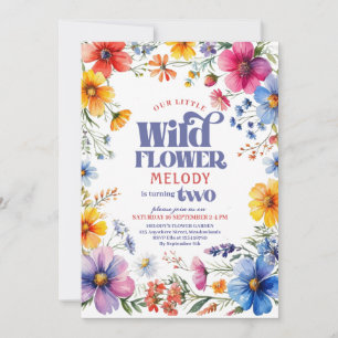 Invitación de cumpleaños número 2 de Wildflower de