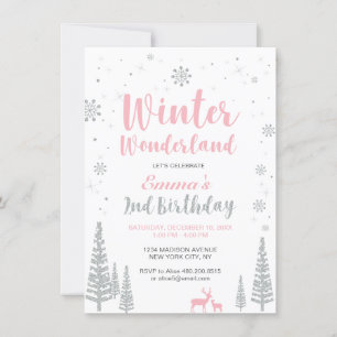 Invitación de cumpleaños número 2 de Winter Wonder