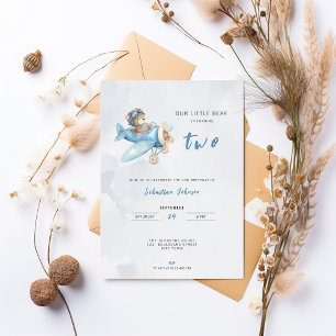 Invitación de cumpleaños número 2 del avión del os
