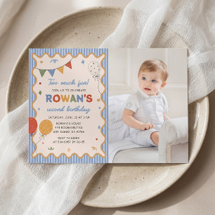 Invitación de cumpleaños número 2 divertida y colo