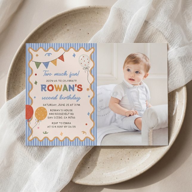 Invitación de cumpleaños número 2 divertida y colo (Subido por el creador)