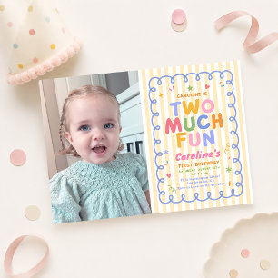 Invitación de cumpleaños número 2 divertida y colo