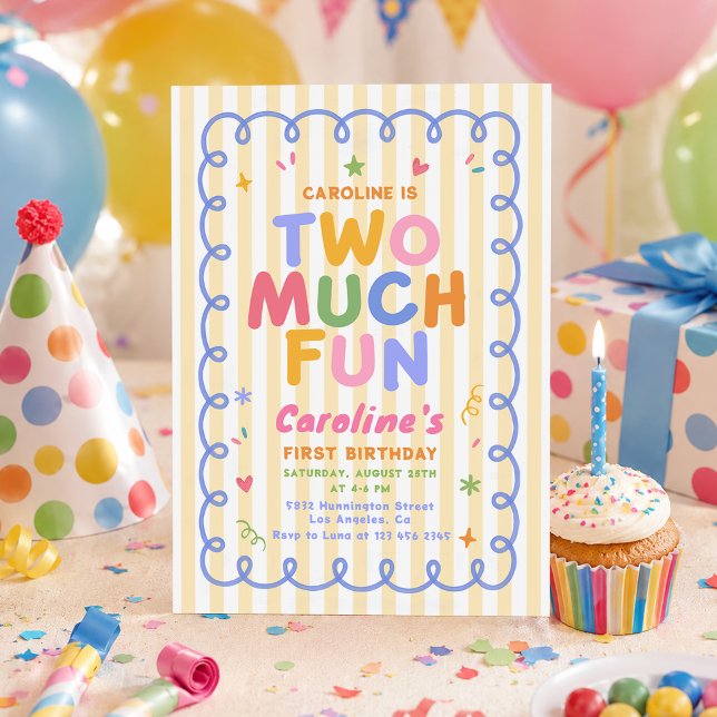 Invitación de cumpleaños número 2 divertida y colo (Subido por el creador)