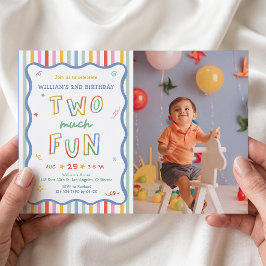 Invitación de cumpleaños número 2 divertida y colo
