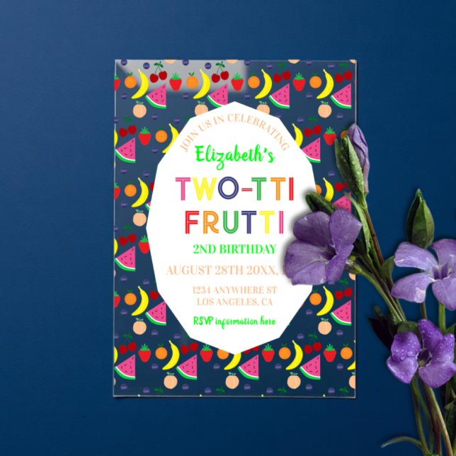 Invitación de cumpleaños número 2 Fruit Two-tti Fr (Subido por el creador)