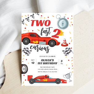 Invitación de cumpleaños número 2 niño coche de ca