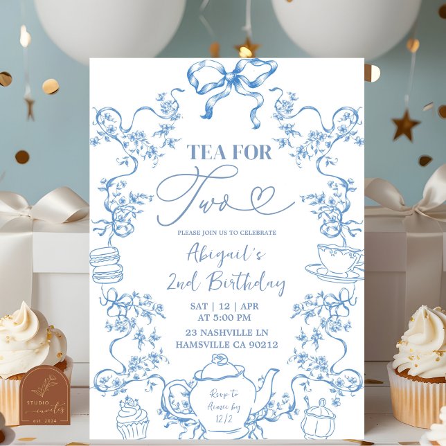 Invitación de cumpleaños número 2 para té Blue Toi (Subido por el creador)