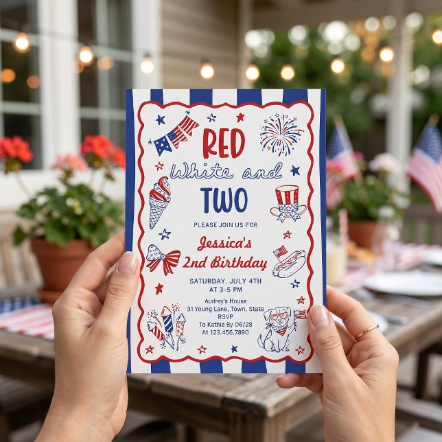 Invitación de cumpleaños número 2 rojo blanco y do (Subido por el creador)