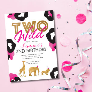 Invitación de cumpleaños número 2 safari de oro fa