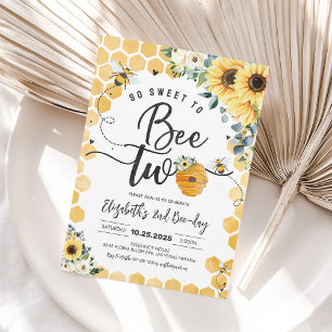 Invitación de cumpleaños número 2 'So Sweet To Bee