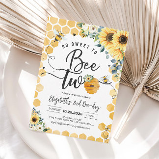 Invitación de cumpleaños número 2 'So Sweet To Bee