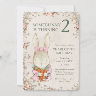 Invitación de cumpleaños número 2 'Somebunny is Tu