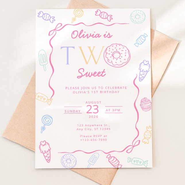 Invitación de cumpleaños número 2 Two Sweet Candy  (Subido por el creador)