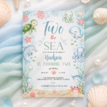 Invitación de cumpleaños número 2 "Two the Sea Boy