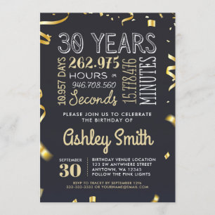 Invitación de cumpleaños número 30 - 30 años horas