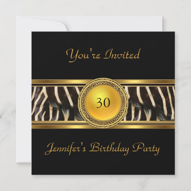 Invitación de cumpleaños número 30 Animal Salvaje  (Anverso)