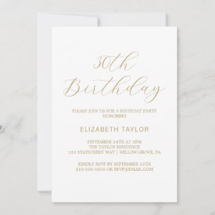 Invitación de cumpleaños número 30 con caligrafía 