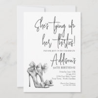 Invitación de cumpleaños número 30 con tacón alto