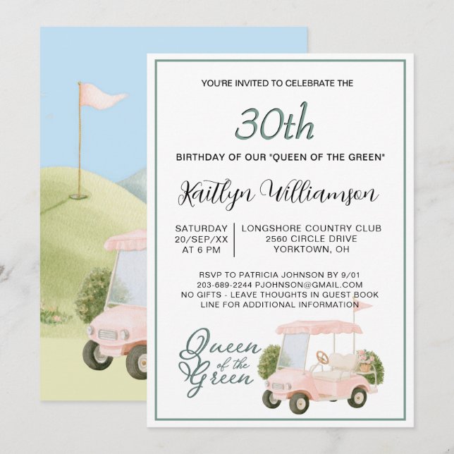 Invitación de cumpleaños número 30 con tema de gol (Anverso / Reverso)