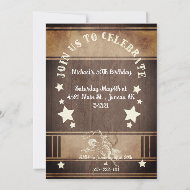 Invitación de cumpleaños número 30 con temática de (Anverso)