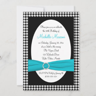 Invitación de cumpleaños número 30 de Black White 