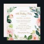 Invitación de cumpleaños número 30 de la floral ac<br><div class="desc">Invitaciones florales más modernas de cumpleaños en la Pequeña Tienda Bayleigh!</div>