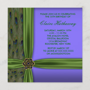 Invitación de cumpleaños número 30 del Pavo Real P