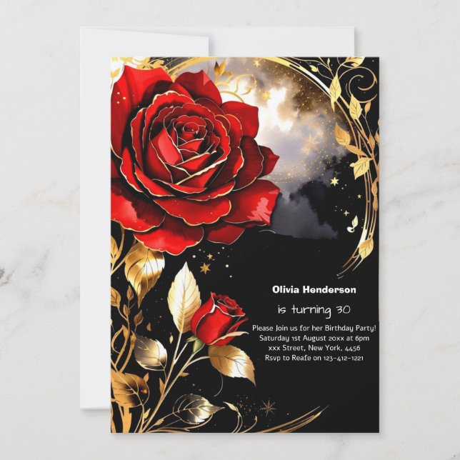 Invitación de cumpleaños número 30 del personaliza (Anverso)