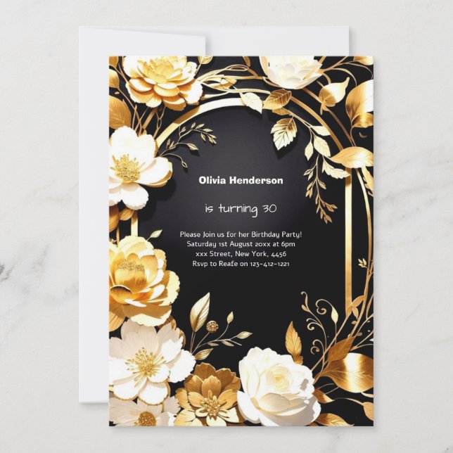 Invitación de cumpleaños número 30 del personaliza (Anverso)