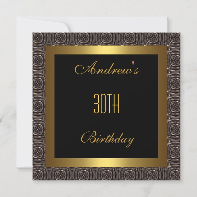 Invitación de cumpleaños número 30 elegante con fr (Anverso)