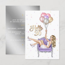 Invitación de cumpleaños número 30 femenina