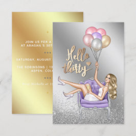 Invitación de cumpleaños número 30 femenina