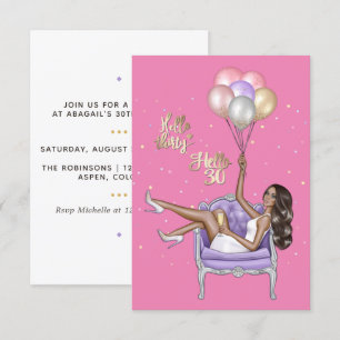 Invitación de cumpleaños número 30 femenina