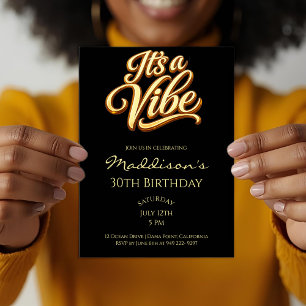 Invitación de cumpleaños número 30 It's a Vibe