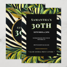 Invitación de Cumpleaños número 30 Jungle Glam Est