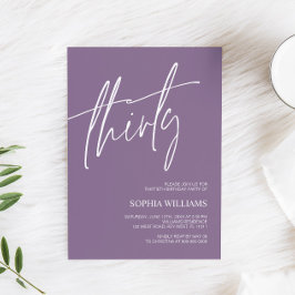 Invitación de cumpleaños número 30 Minimalista de 