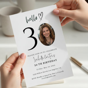 Invitación de cumpleaños número 30 moderna y perso