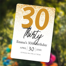 Invitación de cumpleaños número 30 para chicas Boh