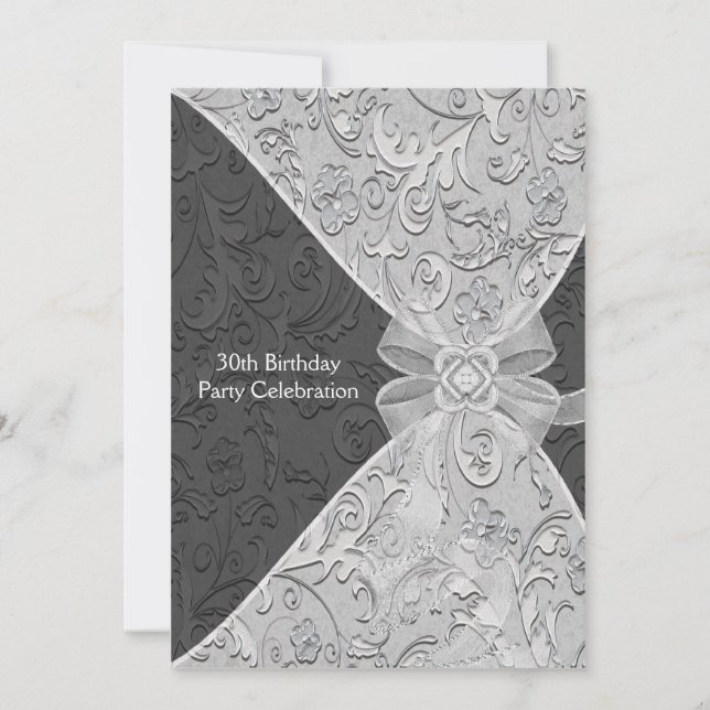 Invitación de cumpleaños número 30 para mujer de D (Anverso)
