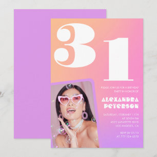Invitación de cumpleaños número 31 con gradiente r