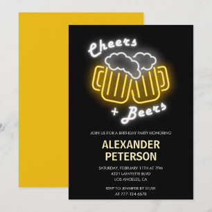 Invitación de cumpleaños número 31 Neon Cheers y B